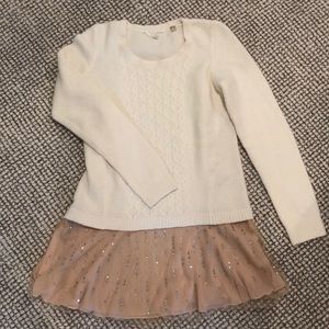Anthropologie Tulle and Rhinestone Sweater